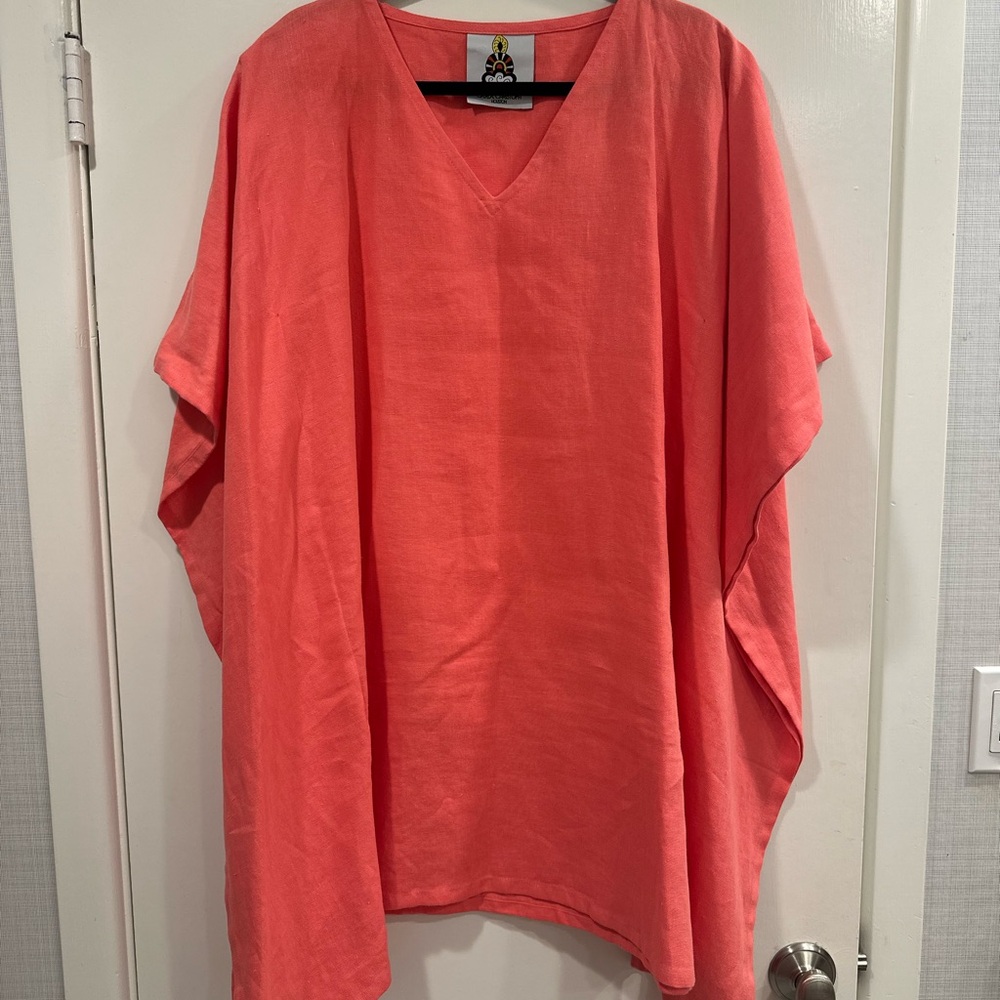 Coral V-Neck Kaftan